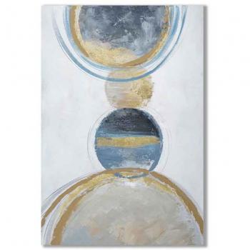 Cuadro Abstracto Azul Rectangular - 80x60x3cm