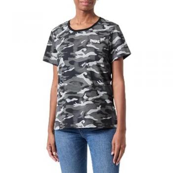 Camiseta de Mujer Lonsdale Margill Multicolor y Camo Gris de Manga Corta