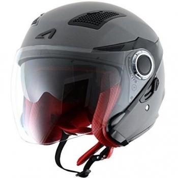 Astone Helmets fibra, Casco Jet, color Matt Gun Metal, talla S