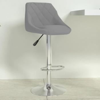 Taburete de cocina de terciopelo gris claro ajustable moderno para bar y restaurante