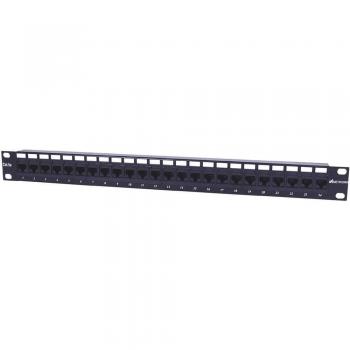 Intellinet 24-Port Cat5e UTP Patch Panel, 1U, Black