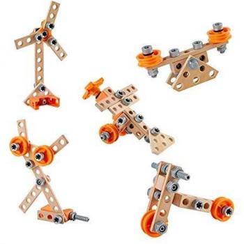 Kit de Experimentación para Principiantes - 42 Piezas - Juegos de Construcción en Madera para Inventores e Ingenieros