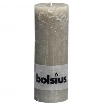 Bolsius Vela del Pilar Rústica - 190 x 68 mm, color gris guijarro