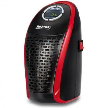 MPM MUG-18 Mini Calefactor Portátil Cerámico, Sin Cable, Regulador de Temperatura 15-32ºC, Pantalla LED, Mando a Distancia, Bajo Consumo, 450