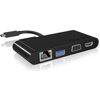 ICY BOX IB-DK403-C USB-C 3.0 Multi DockingStation - Estación de carga para portátiles y tablets