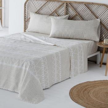 Juego de Sábanas Navia Beige Microfibra Hipoalergénica para Cama de 150 x 190/200 (Incluye Sábana Encimera, 1 o 2 Fundas de Almohada y