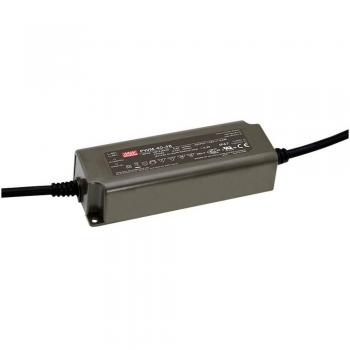 Transformador LED Mean Well PWM-40-12, 40W, 12V CC, Dimmable, Protección sobrecarga, Circuito PFC