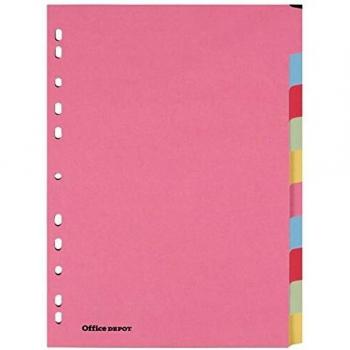 punched Dividers A4 10 Part Multi Colour