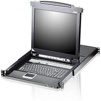 Conmutador KVM Rackmount 8 Puertos USB-PS/2 VGA con Pantalla LCD de 19 y Teclado Iluminado LED CL5708N