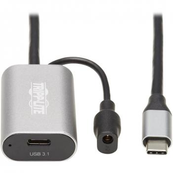 Tripp Lite U330-05M-C2C USB 3.2 Gen 1 Active Extension Cable - USB-C to USB-C (M/F) 5 Gbps Data Only 5 m (16.4 ft.) Black Grey