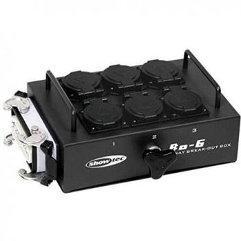 Regleta Showtec BO-6-S1 con 6 Schuko y 1 conexión de 16 pines