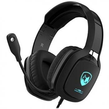 Cascos Gaming PS4 PC Xbox One, Maegoo Over Ear Auriculares Gaming con Microfono Luz LED Cancelación de Ruido 3.5mm Stereo Auriculares para PC PS4 Xbox One Nintendo Switch Laptop Tablet Mac Teléfono