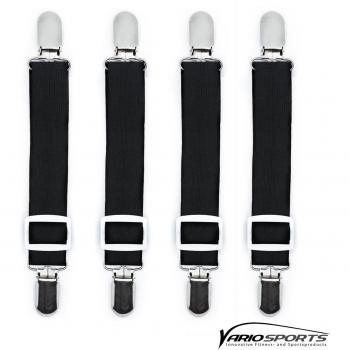 SiriWell® Set de 4 Tensors de Sábanas élasticos para colchones / acolchados del asiento / protectores de colchones y mucho más | Negros