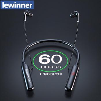 Auriculares Inalámbricos Lewinner con Bluetooth, Estéreo de Graves, Banda para el Cuello, Pantalla LED, Imán para Tarjeta TF y 60 Horas de Autonomía