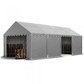 Carpa de Almacenamiento Toolport 4x8 m PVC 750 N Impermeable Gris con Base Reforzada