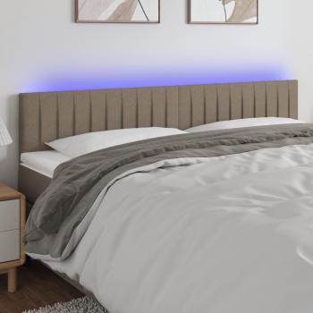 Cabecero LED Tortorora 200x5x78/88 cm Tela gris taupe