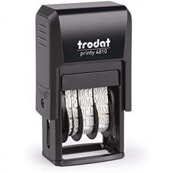Sello Fechador Trodat Printy 4810, meses español abreviados, altura fecha 3,8 mm, entintaje automático, tinta negra