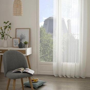 Cortina de poliéster transparente 135x240cm Moly blanca