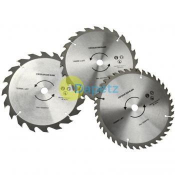Daptez 3Pc 184mm Hoja De Sierra Circular Tct 20, 24 & 40 Dientes Con Anillos 185mm