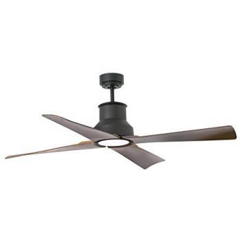 Ventilador de techo con luz WiFi DC IP44 negro Winche Ø1300mm 33481WP-7 Faro, ventilador de techo LED marrón con motor de corriente continua inteligente, control remoto incluido, temperatura de color 300
