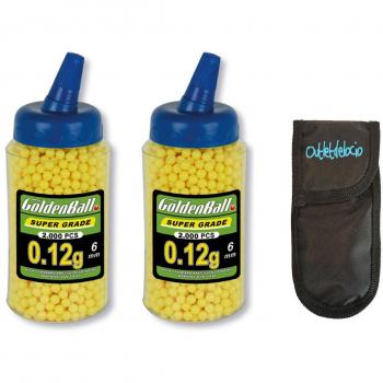 Outletdelocio. Pack 2 Biberónes 2000 balines PVC para Airsoft. Calibre 6mm 0,12 gr