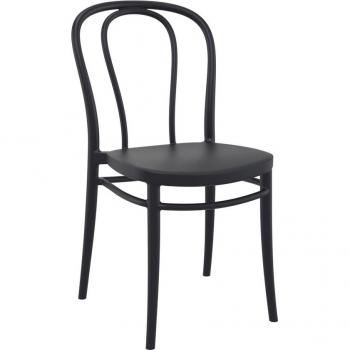 Victor Polypropylene Indoor and Outdoor Side Chair - Black