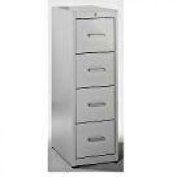 Armario de archivo colgante Mauser 4 cajones con cierre suave, 135x43.4x60 cm, color gris claro RAL 7035