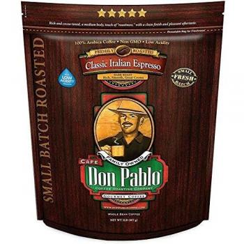 Cafe Don Pablo Gourmet Coffee - Classic Italian Espresso - Dark Roast - Whole Bean Arabica Coffee - 907g Bag
