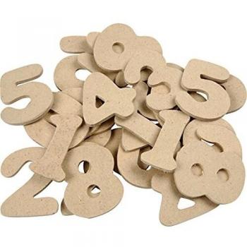 Números de MDF 4 cm, grosor 2,5 mm, paquete de 30 piezas
