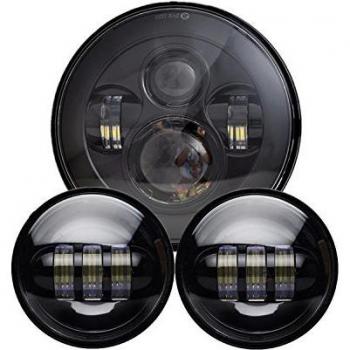 Faros LED de luz diurna, 17,8 cm + 11,4 cm, antiniebla para Harley Davidson Touring Electra Glide Road King Street Glide Ultra Limited Trike Softail Deluxe Fat Boy Heritage, color plateado