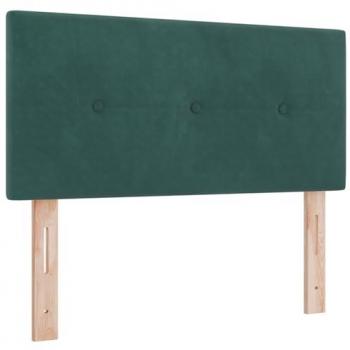 Cabecera LED Tapizada en Terciopelo Verde Oscuro de 90 cm con Botones vidaXL
