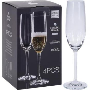 Set de 4 Copas de Cristal para Champagne de 180ml