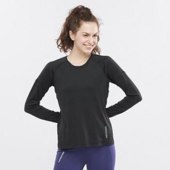 Camiseta de mujer Salomon Cross Run manga larga negra - S