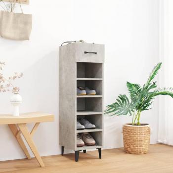 Mueble zapatero de hormigón gris 30x35x105 cm en madera multicapa
