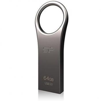 Silicon Power Jewel J80 - Memoria USB 3.0 de 64 GB para Windows o Mac en aleación de Zinc, Color Titanio