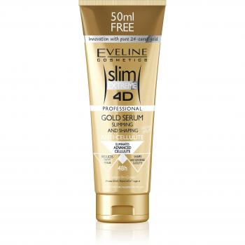 Eveline Cosmetics Slim Extreme 4D Gold Firming Serum - Sérum modelador reductor para vientre, muslos y glúteos de 250 ml