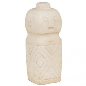 Jarrón Decorativo de Cerámica Beige 6,5x6,5x15 cm