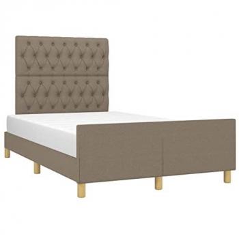 Estructura de cama con cabecero tapizado de tela gris taupe 120x200 cm sin colchón vidaXL