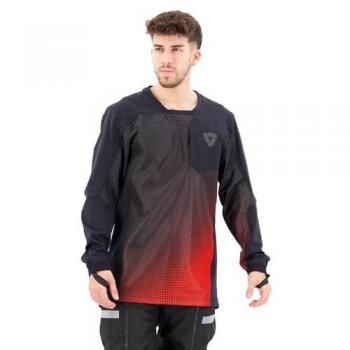Camiseta técnica de motociclismo Trailblazer Revit, color rojo, negro y blanco, talla L