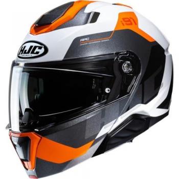 Casco Modular HJC i91 Carst Negro Blanco Naranja XS (54-55)