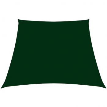 Toldo de vela trapezoidal de tela oxford verde oscuro 4/5x3 m