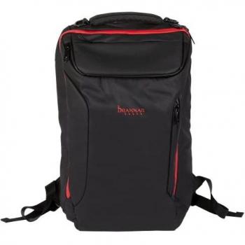 Mochila Gaming Konix Drakkar Ragnarr para Portátil de hasta 17 Pulgadas con 11 Bolsillos, Color Negro y Rojo