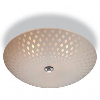 Plafón de cristal Celine 3 focos Cristal opal - Lámpara de techo semi empotrada de 3 luces de vidrio opalino, patrón decorativo, E14