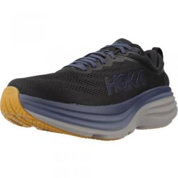 HOKA Men's Bondi 8 Road Running Shoes - Black/Iron Ore, Size 9, Mesh/Synthetic