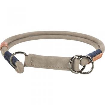 Collar Semi-Etrangulador para Perro Trixie BeNordic Gris L/XL 55 cm, Piel, Control de Tirones, Robusto y Elegante
