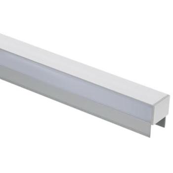 Perfil de Aluminio Estantería para Tira LED hasta 12 mm con Tapa Continua 10 m Blanco Traslúcido