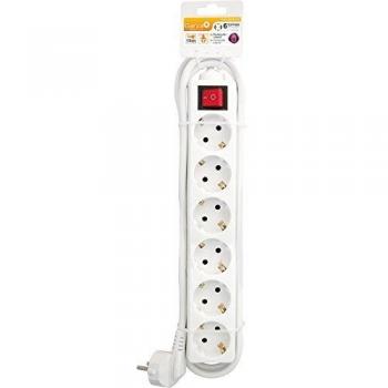 Garza 420005 Base Múltiple De 6 Tomas, Blanco, 1.4 Metros