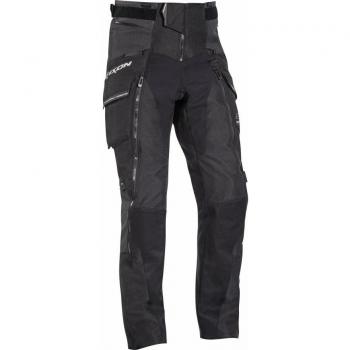 Ixon Pantalones de Moto Ragnar Negro-Antracita, pantalones textiles para motocicletas, color negro y gris, talla L