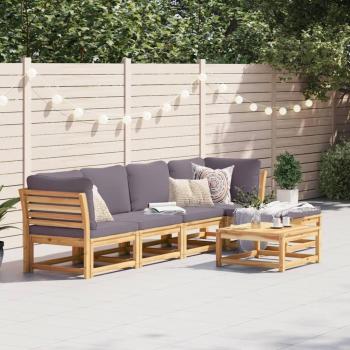 6 Piece Acacia Wood Garden Lounge Set with Cushions