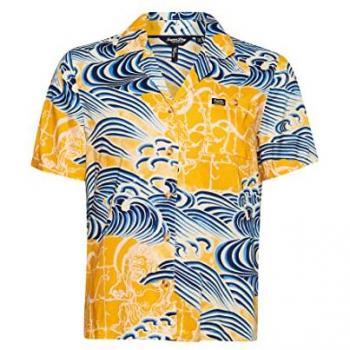Camisa Vintage Beach Resort Azul para Mujer Superdry, Casual, Viscosa, Manga Corta